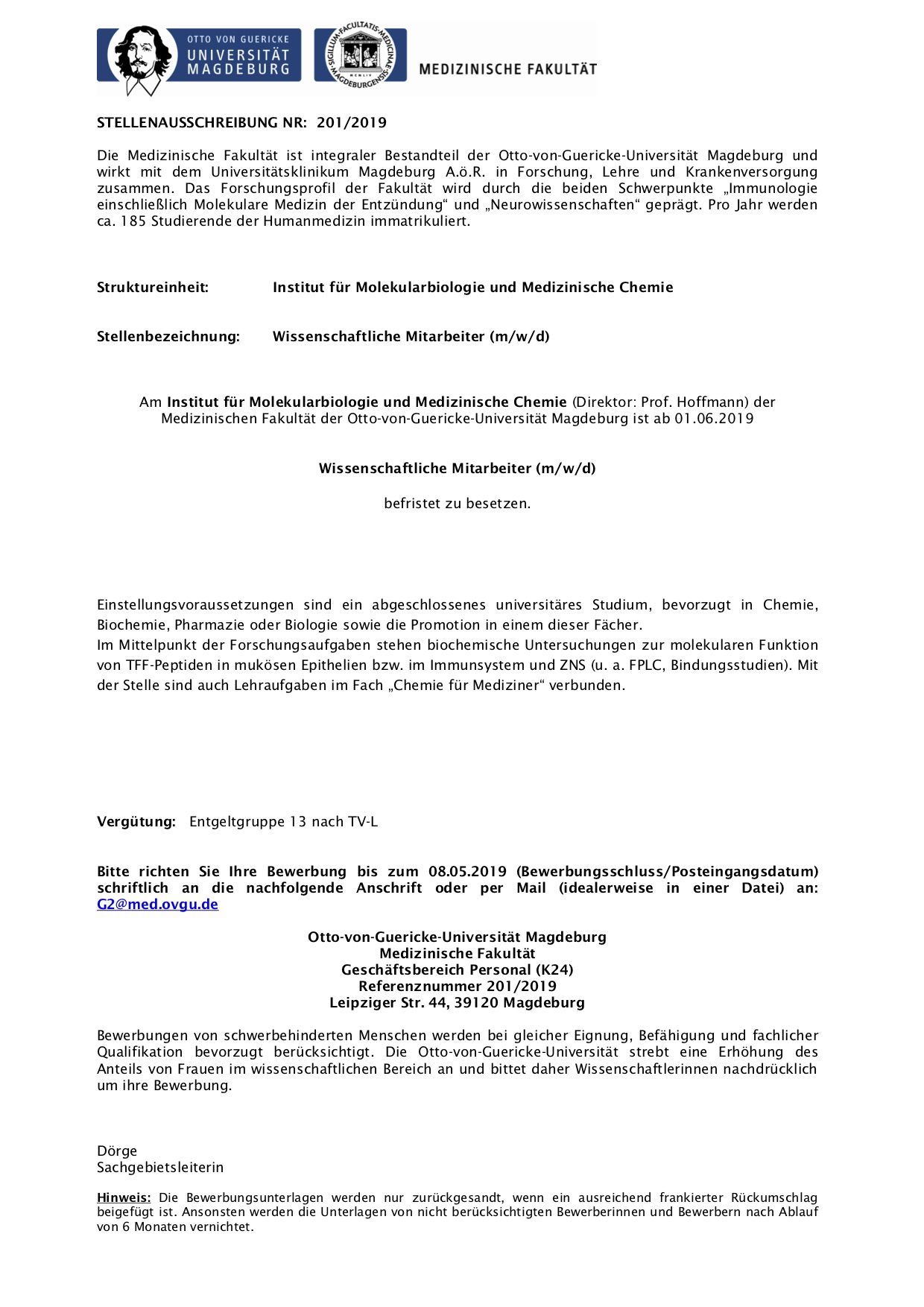 Open Postdoc Positions Graduate Program