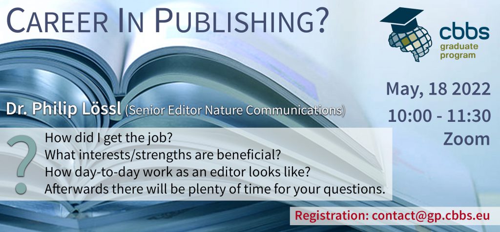 CBBS GP Workshop: Career in Publishing? @ online